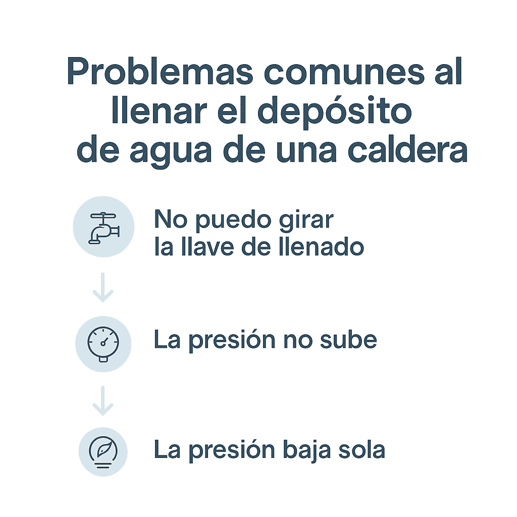 Como llenar el deposito de agua de una caldera