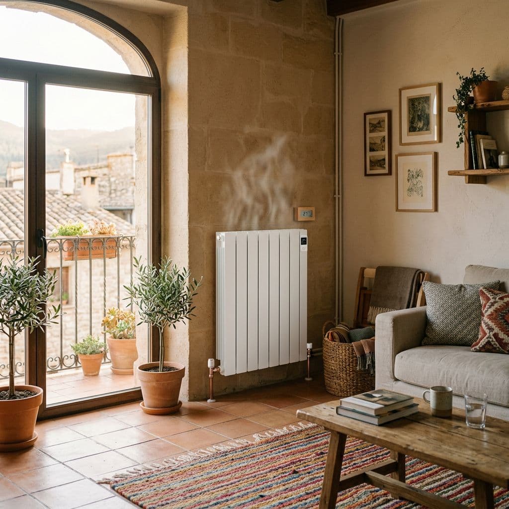 Radiador como emisor de calor en una vivienda con calefacción central