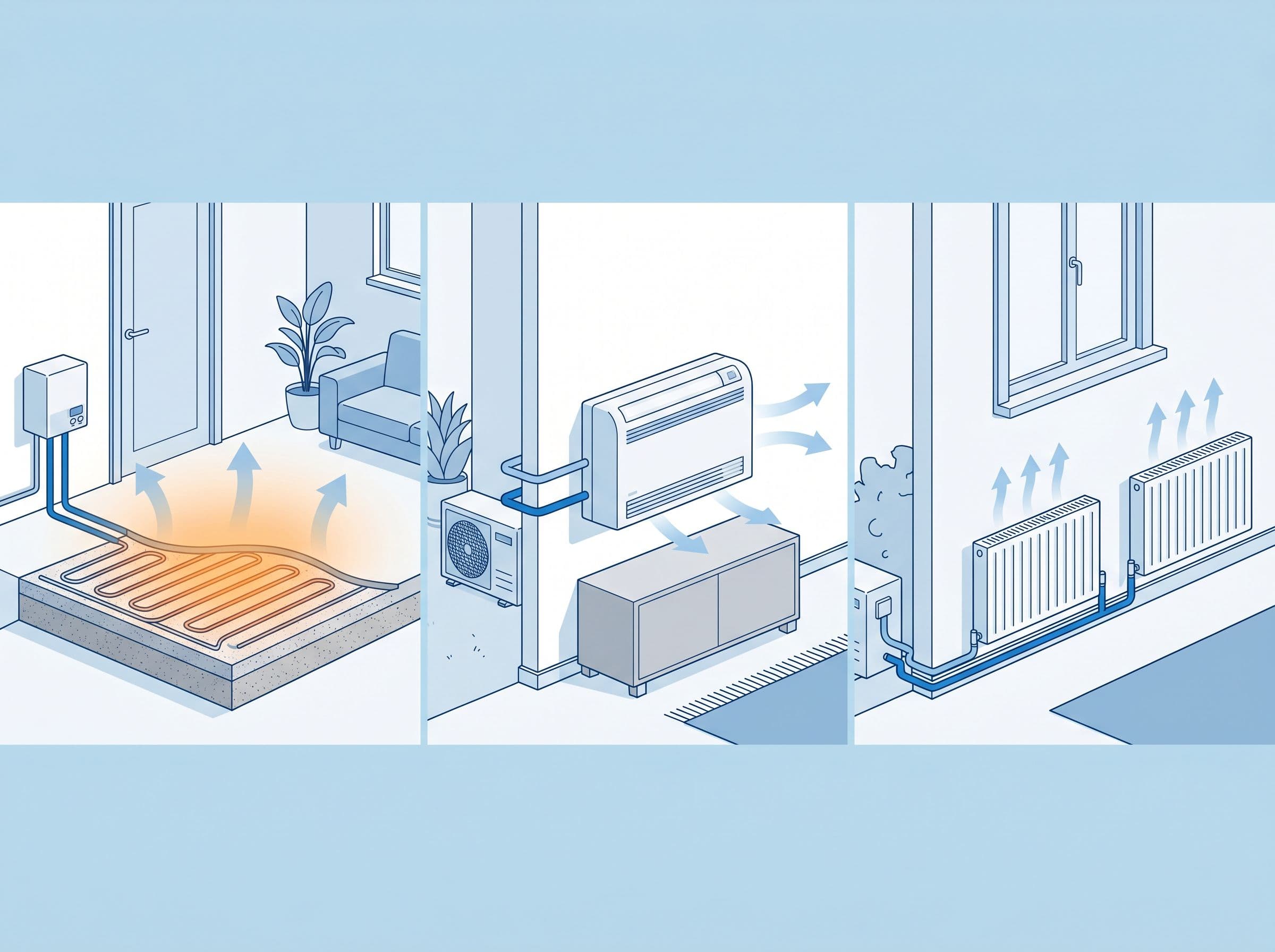 Comparativa de los tres sistemas de emisión compatibles con aerotermia: suelo radiante, fancoil y radiador de baja temperatura