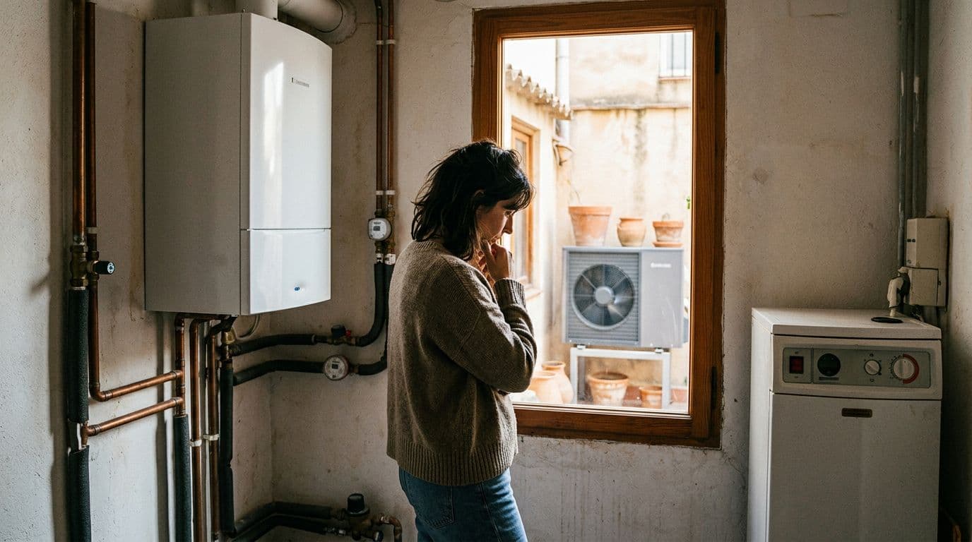 Persona valorando qué sistema de calefacción elegir entre las opciones disponibles para su vivienda.
