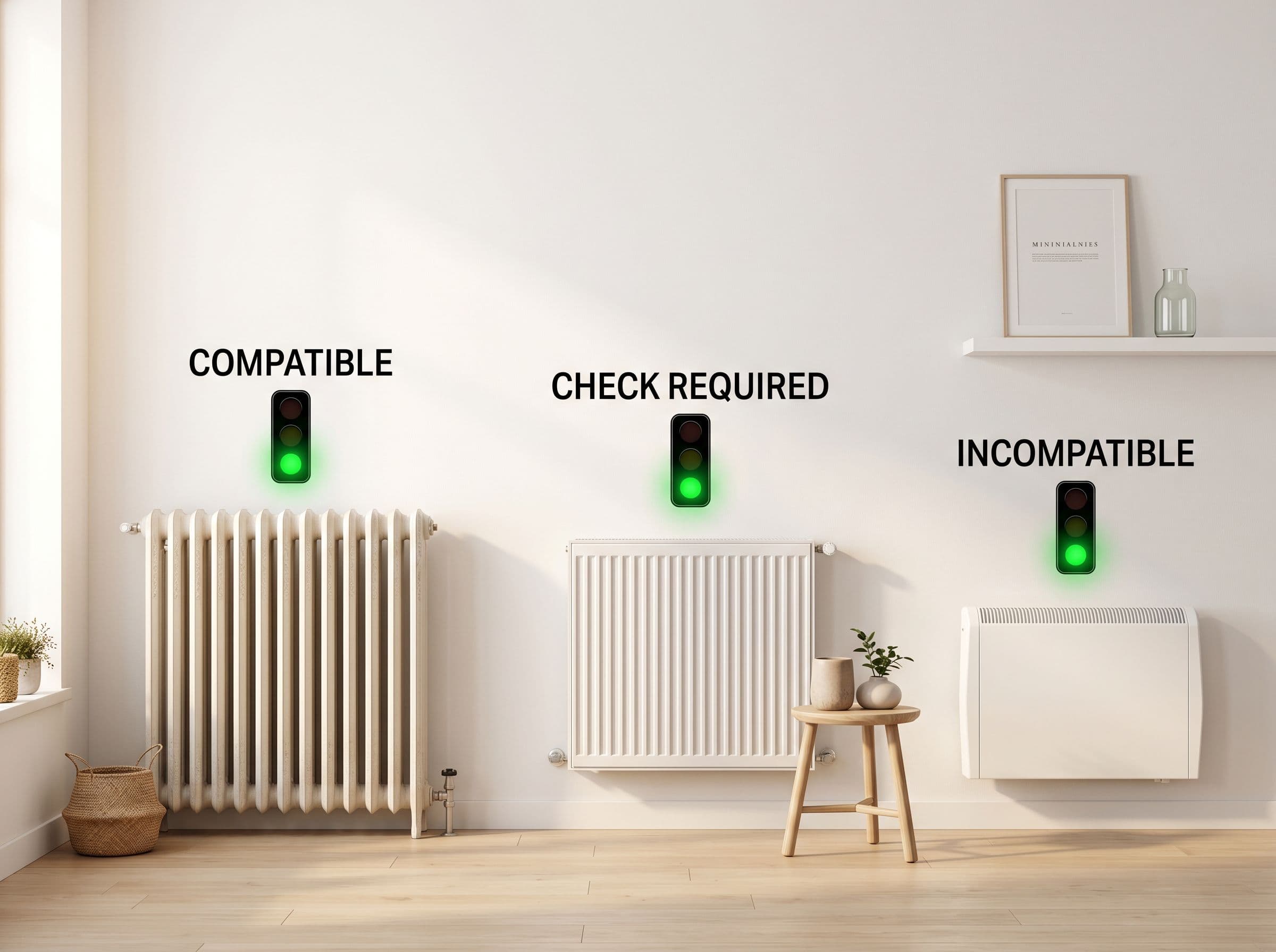 Comparativa de compatibilidad con aerotermia: radiador de hierro fundido, aluminio y panel de acero compacto