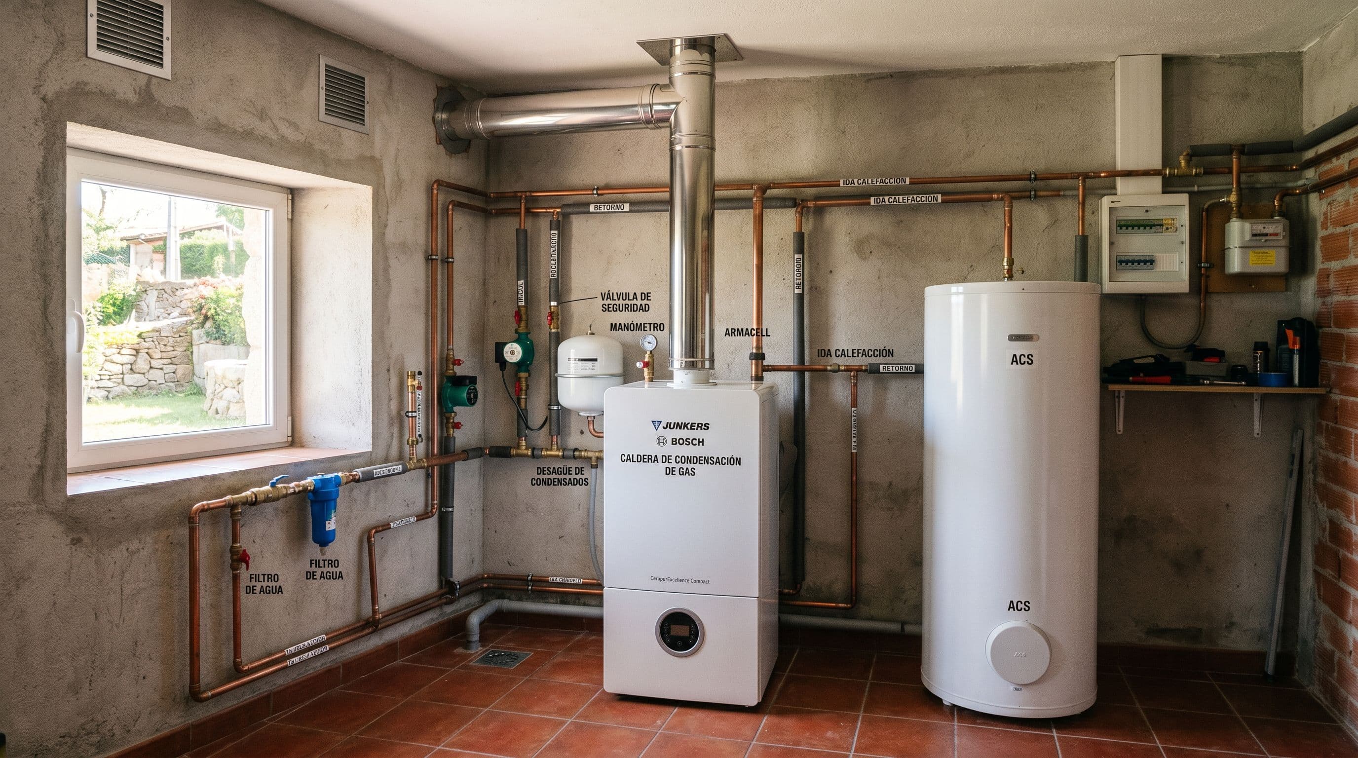 Precio instalar caldera en vivienda unifamiliar 2026: chalet, adosado o casa rural