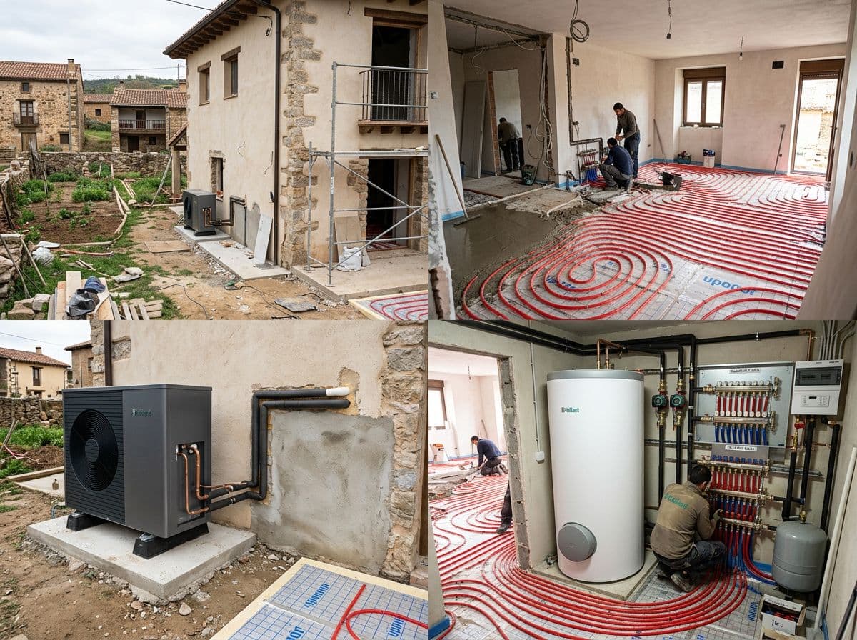 Casa de 200 m² con Aerotermia con suelo radiante-refrescante y zonificación por plantas